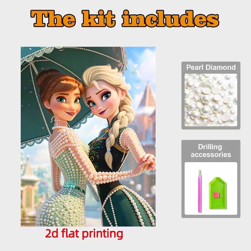 Disney Жемчужная живопись Анна и Эльза Сделай сам Жемчужное искусство Живопись Жемчужные драгоценности Картины Поделки Особая форма Украшение для дома и стен