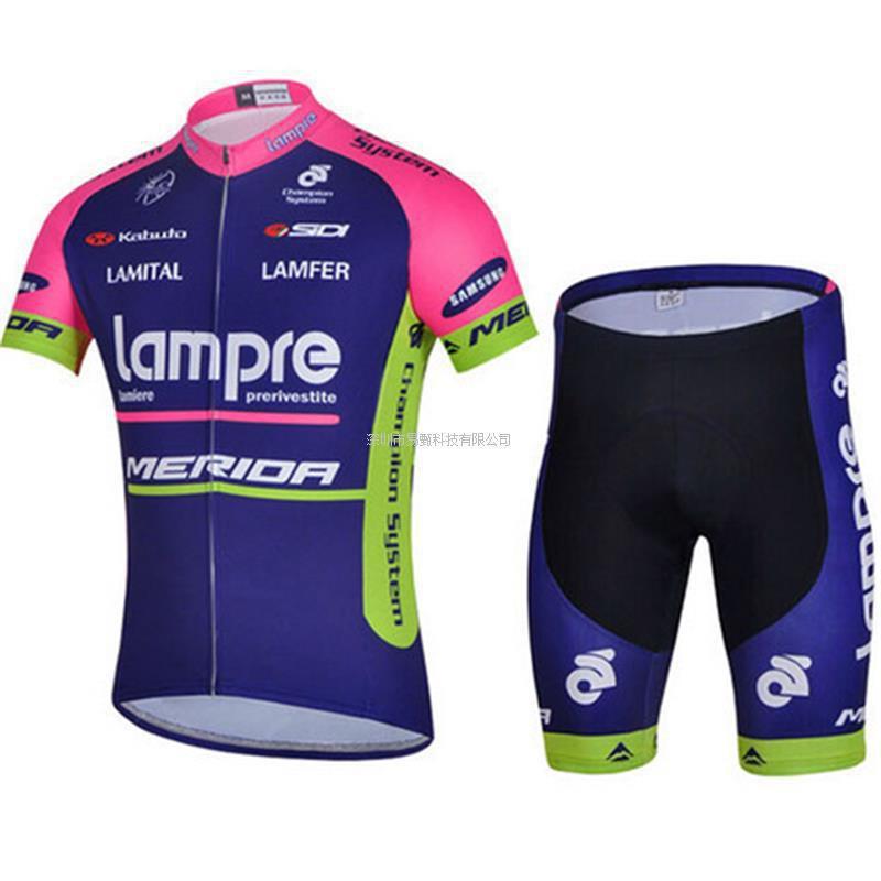 Pink Blue Wave Cycling Jersey Set Men Women Quick Dry Short Sleeve Bike Apparel Ride Gear