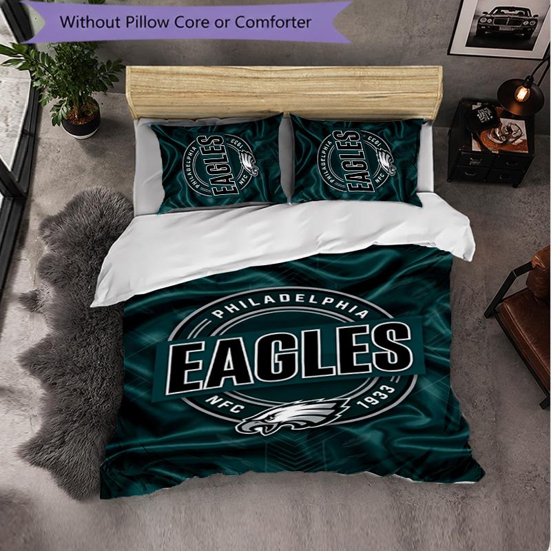 Набор постельного белья из микрофибры с узором Philadelphia Eagles, 3 предмета, Декор, Комплект с пододеяльником для спальни, Домашнее использование
