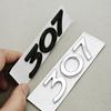 For Peugeot 308 307 301 Car Sticker Emblem Badge Logo Rear Trunk Hood Auto s Decal Black Chrome Lettering Exterior Accessories