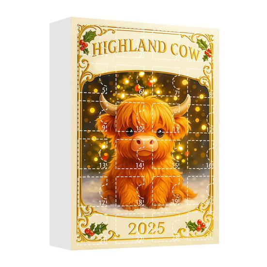 Календарь Адвента Caw-F 2025 Куриные украшения 24-дневная коробка для отсчета времени Подвесной декор для рождественской елки Многофункциональное праздничное украшение для детей