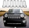 7Pcs Front Grill Insert Grille Cover Trim Kit Chrome Accessories ABS Sticker for Jeep Patriot 2011-2020