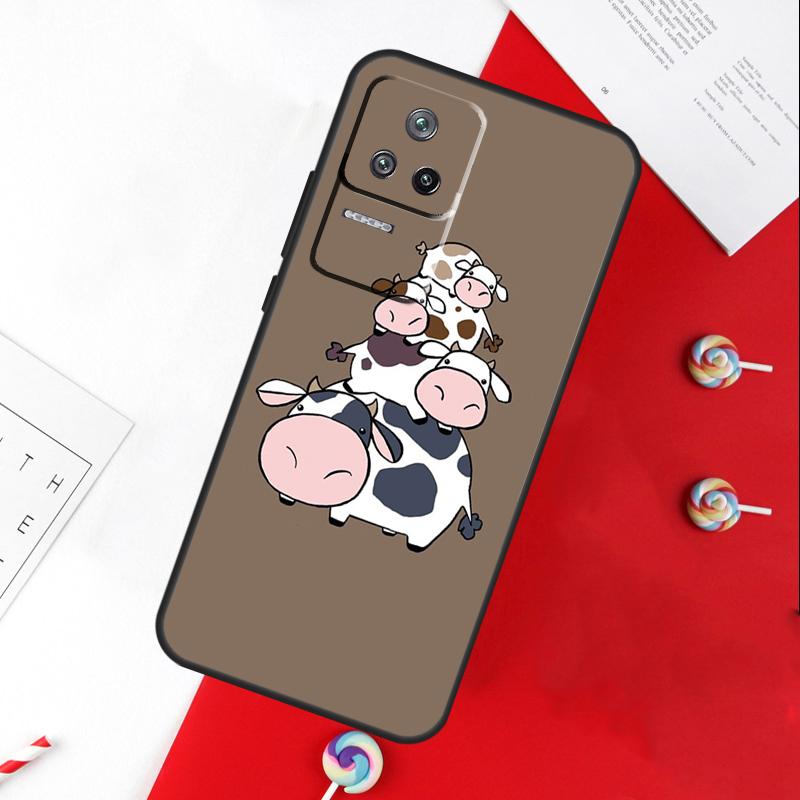Мультяшный Милый Чехол с Пятнышками Коровы для Xiaomi 15 Ultra 13 14 11T 12T 13T 14T Pro POCO X7 Pro X3 X5 X6 M6 F5 F6 Pro Чехол