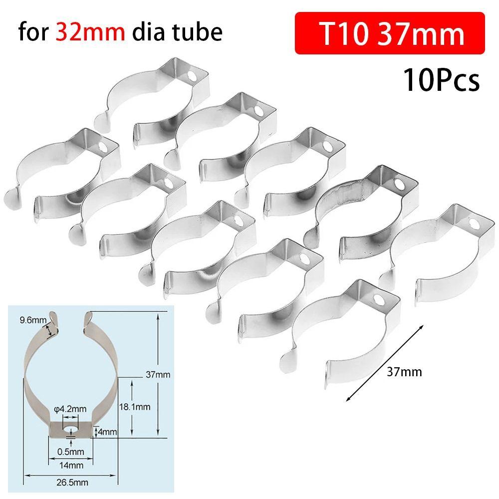 10Pcs Clamp Holders Lamp Tube Clip Heavy Duty Pipes Clamp Spring Terry Clip  for 25mm/32mm Dia Tube