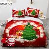 Рождественский комплект пододеяльников из микрофибры с Санта-Клаусом, комплект постельного белья с героями мультфильмов, односпальная кровать размера «king-size» для детей, подростков, девочек, декор для спальни