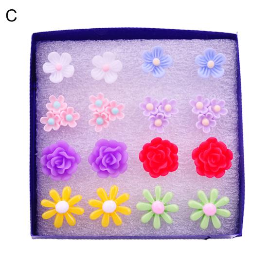 45510 пар, женские серьги-гвоздики, набор контрастных цветов, разные цветы, антиаллергенные, не раздражающие, декоративные растения