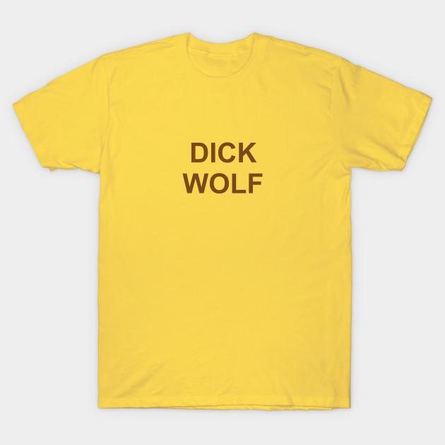 Men Black Print T-shirt Dick Wolf No-Cut Transfer Paper Print Cotton Tshirt