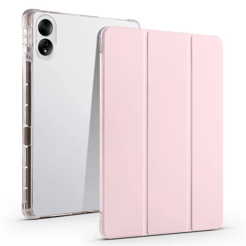 Кожаный чехол для Xiaomi Poco Pad Redmi Pad Pro 2024 12,1-дюймовый чехол-карандаш с откидной подставкой и мягкой задней крышкой из ТПУ с магнитным покрытием