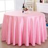 White Round Polyester Tablecloth for Hotel Wedding Banquet Party Home Decor Round Table Cover