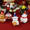 Four Cart Cute Handmade Glass Turkey Polar Bear
