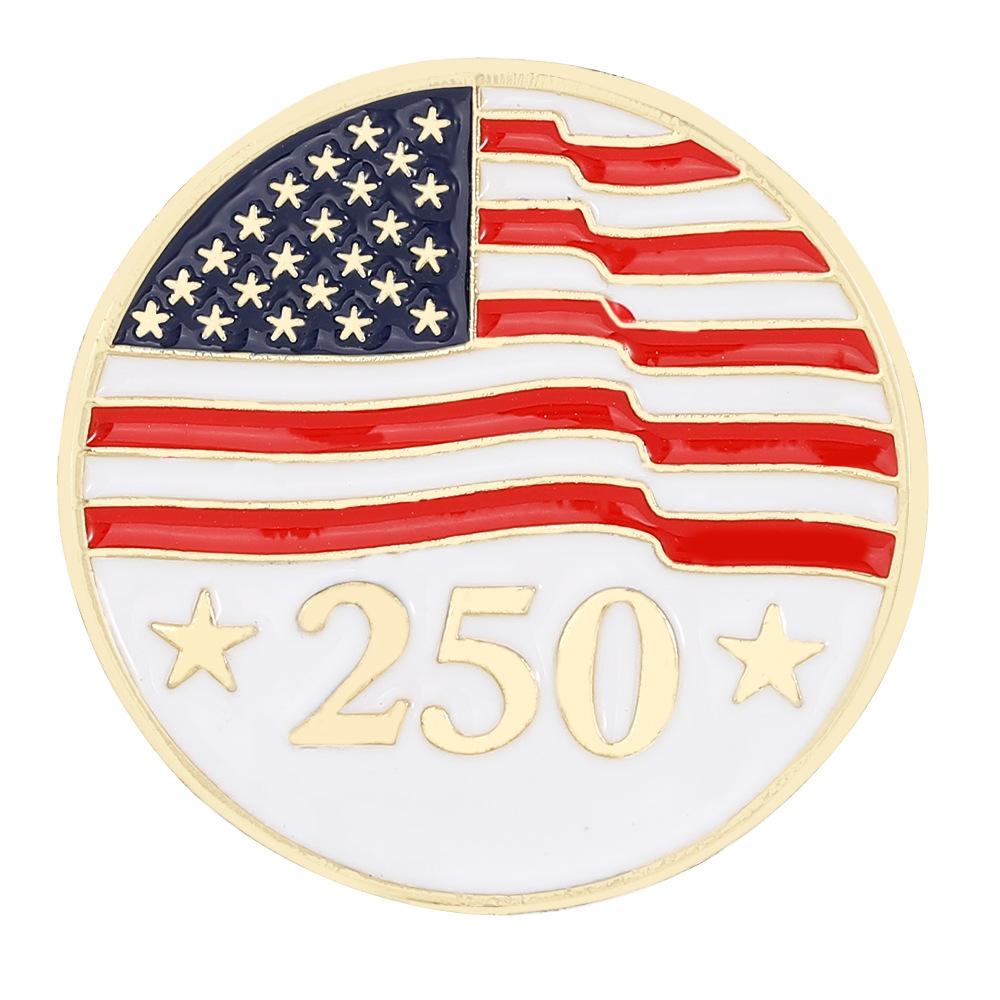 1/4 шт. 2026 День независимости США 250-летие Экологический сплав Эмалированная брошь Брошь почета Аксессуар для костюма Пальто Украшение