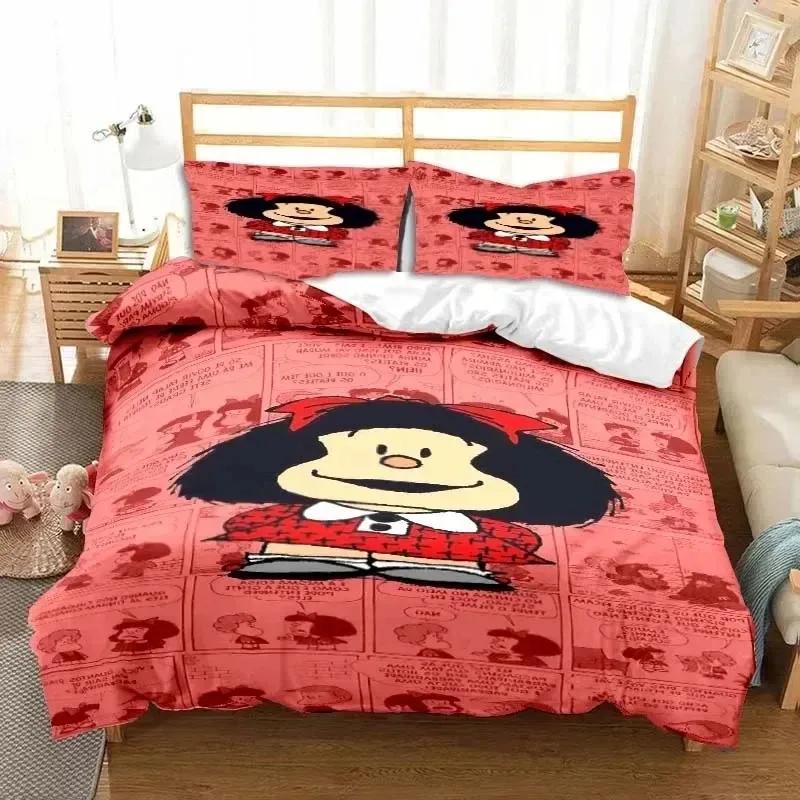 Cartoon Duvet Cover Mafalda 3D NEW Pillowcase Bedding Set Adult Boy Girl Bedroom Decoration Children Single Double Large