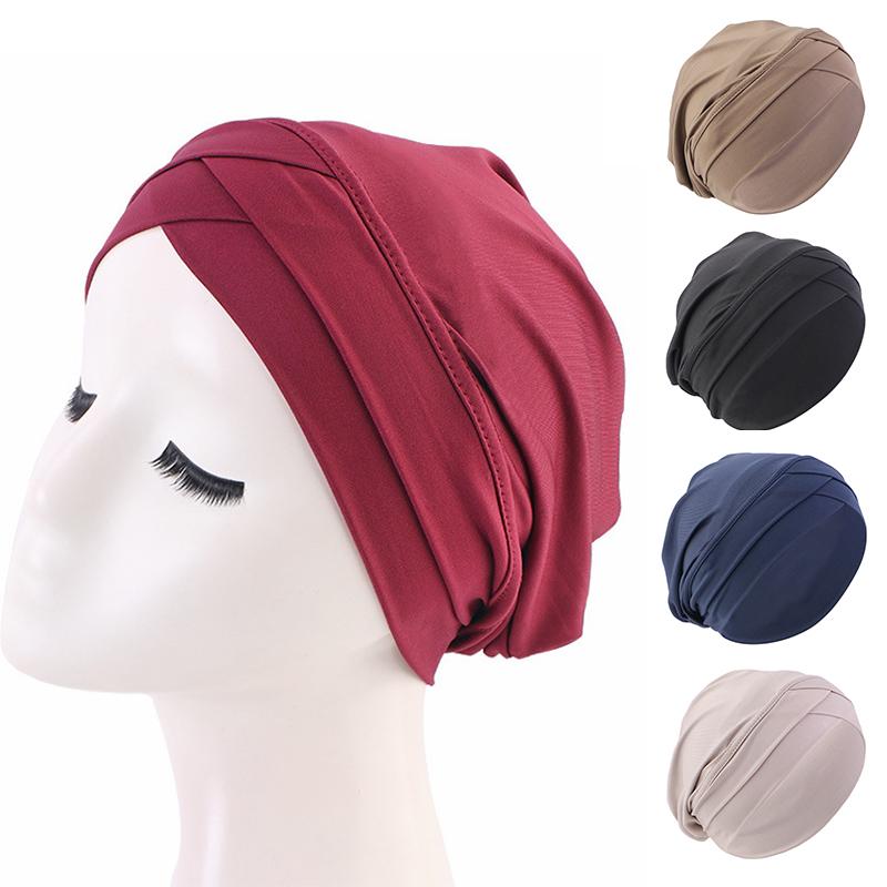 1Pc Solid Color Extra Long Tube Hijab New Women Indian Headwrap Magic Turban Head Wrap Polyester & Spandex
