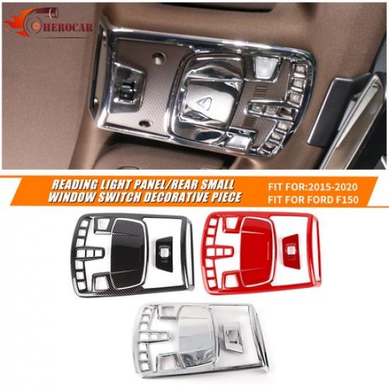 Front Top Reading Light Lamp Cover Trim Frame For Ford F150 2015-20 Accessories
