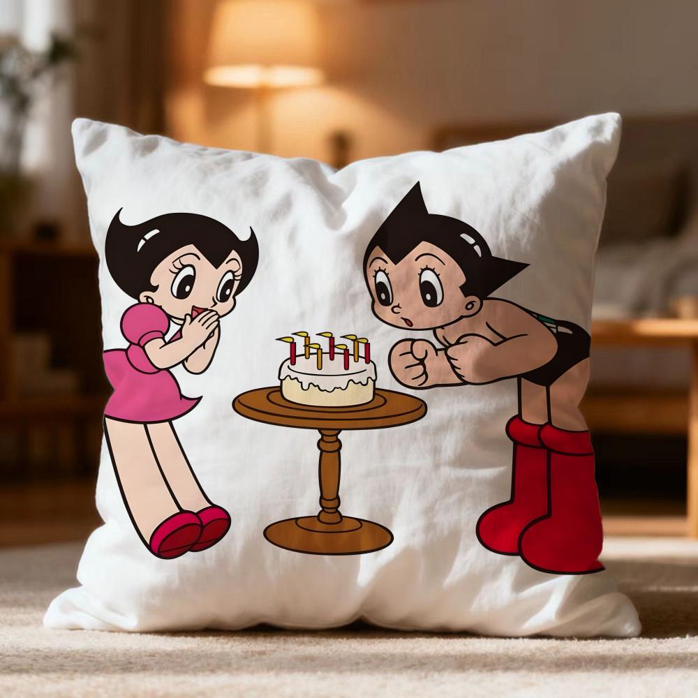 Popular A Astro Boyed Cushion Cover Soft Washable Pillow Case Multi-Scene for Couch Bed Travel Office Use