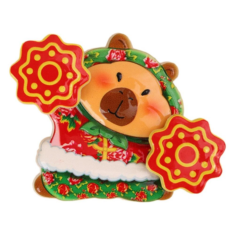 3D Вращающиеся Магниты на Холодильник Мультяшные Традиционный Новый Год Магнитная Наклейка Ручной Работы Бог Богатства Счастливая Магнитная Наклейка