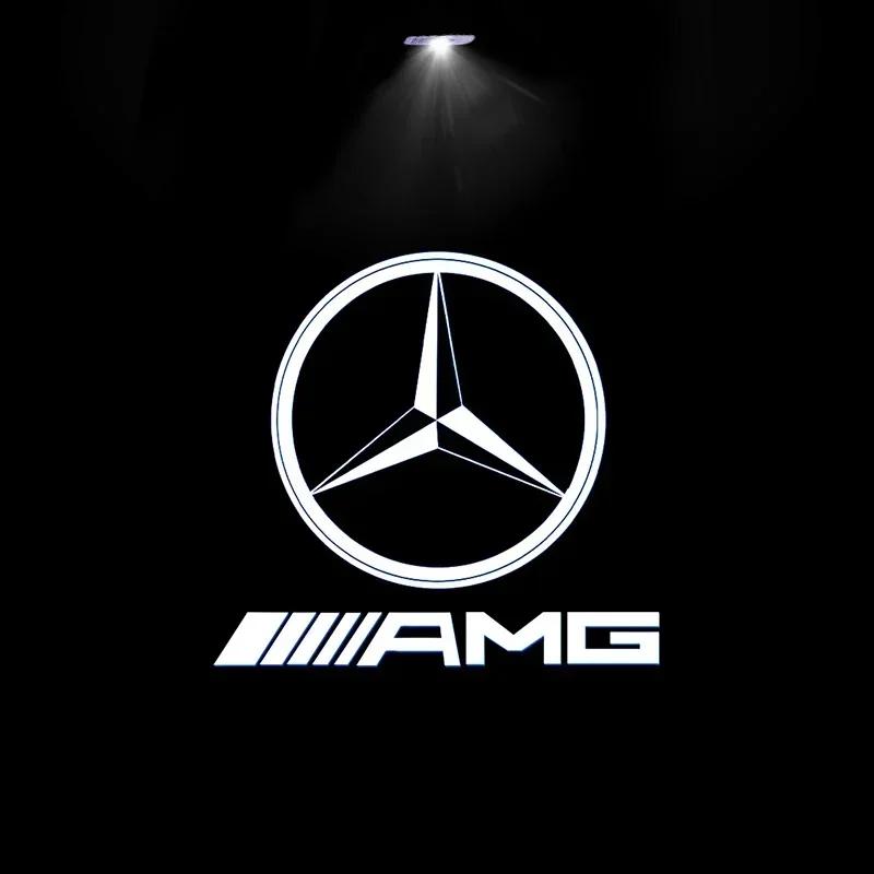 2 шт. Автомобильная подсветка дверей с логотипом Эмблема Для Mercedes Benz Класса A C E GLC GLA GLE GLB W177 W205 W212 W213 X253 X156 W166 X247