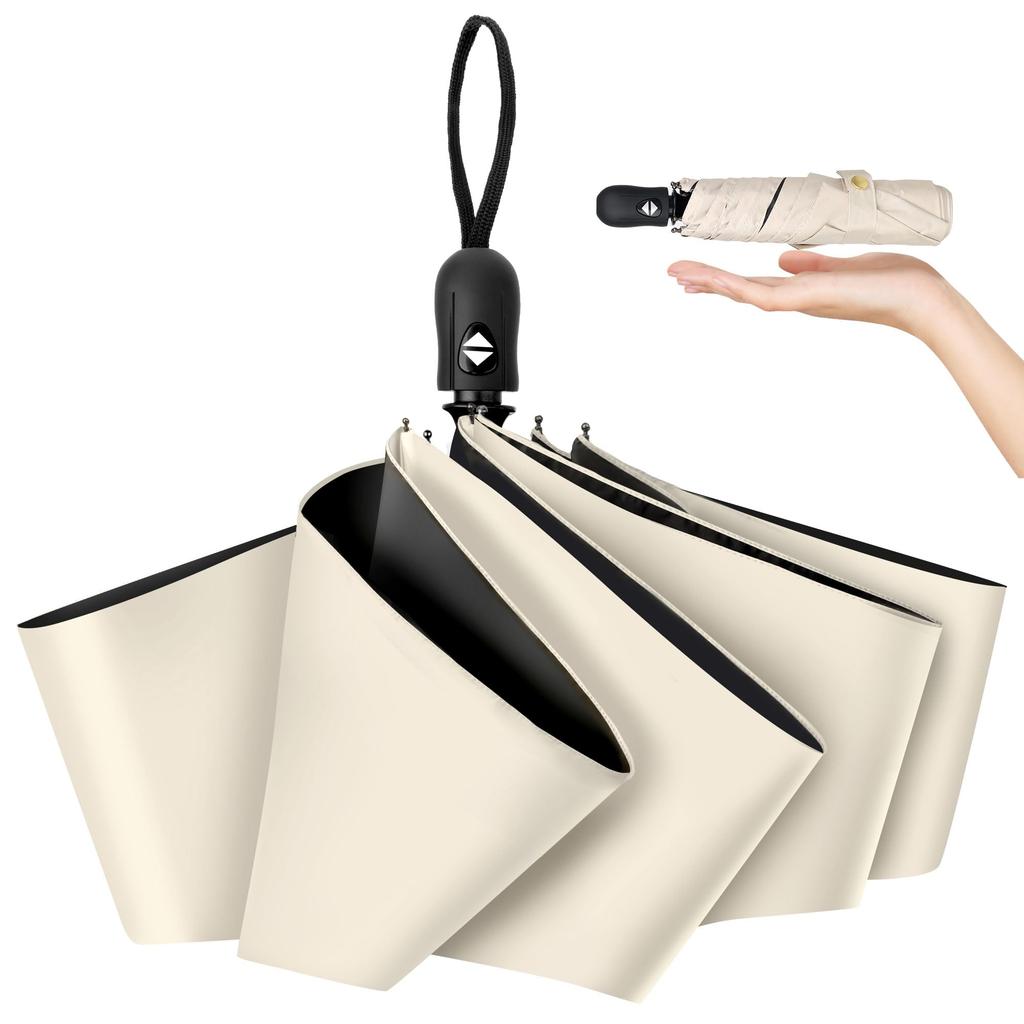 Parasol with UV Complete Light and Heat Automatic Opening and Compact Folding UV Windproof and Suitable for Both Sunny and Rainy Durable Fiberglass