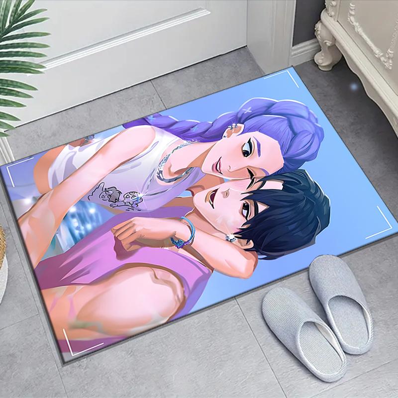 1pc KPop Demon Hunters19 Design Area Rug - Non-Slip, Soft & Cozy Floor Mat for Living Room, Bedroom, Office - Indoor/Outdoor Decorative Carpet