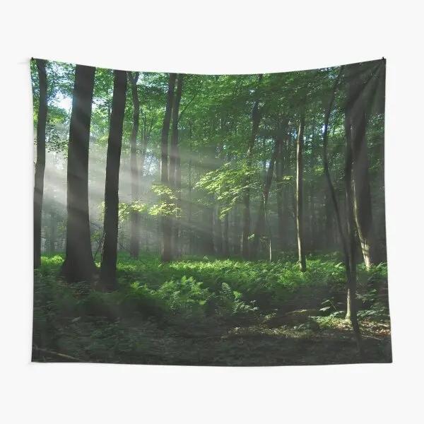 Misty Forest Tapestry Foggy Tree Wall Hanging Tapestries Nature Pine Woodland Tapestry Wall Hanging Art for Bedroom Living Room