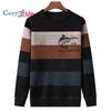 Модные полосатые пуловеры, вязаный свитер, мужская одежда, толстые зимние теплые свитера, мужская одежда, рождественские кофты