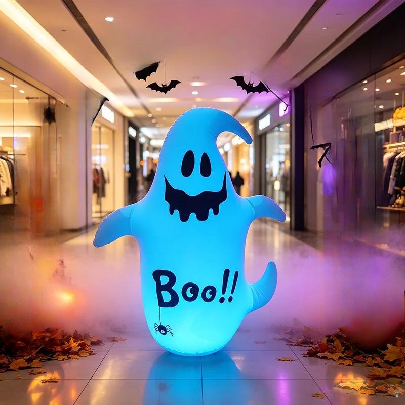 Halloween Yard Decorations Inflatable Items, Suitable for Outdoor Yards, Led Light-Up Ghost Pumpkin Inflatable Decorations for Lawns, Gardens