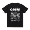 Летняя Мода Мужчины Женщины Футболка Oasis Рок-группа Ретро Хлопок Повседневная Свободная Высококачественная Круглый вырез Короткий рукав Футболка