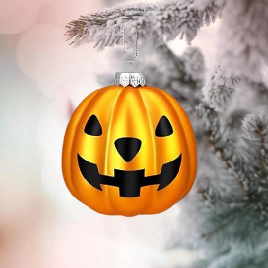 24 Pcs Pumpkin Hanging Ball Halloween Jack-O-Lantern Hanging Ornament Shatterproof Festive Decorative Ball for Christmas Tree Home Party Decor