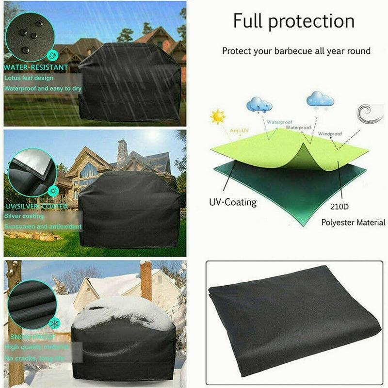 XS-XXXL Чехлы для барбекю Сверхмощный водонепроницаемый патио Барбекю Газовый курильщик Гриль Сад