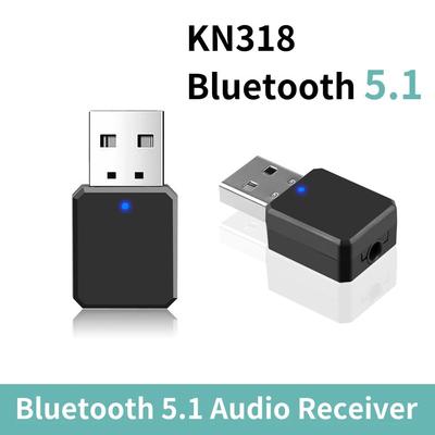 KN318 Bluetooth 5.1 Аудиоприемник 3,5 мм Aux Jack USB-адаптер Автомобильный громкой связи Автоматический Bluetooth-передатчик для автомобильного радио Mp3 PC