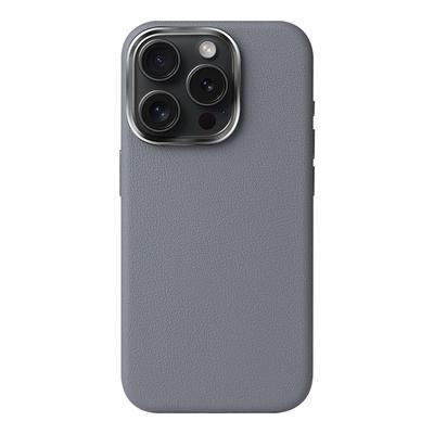 Однотонный кожаный чехол, подходящий для чехла для мобильного телефона IPhone16ProMax, чехол для объектива из сплава Apple 15, простой матовый защитный чехол