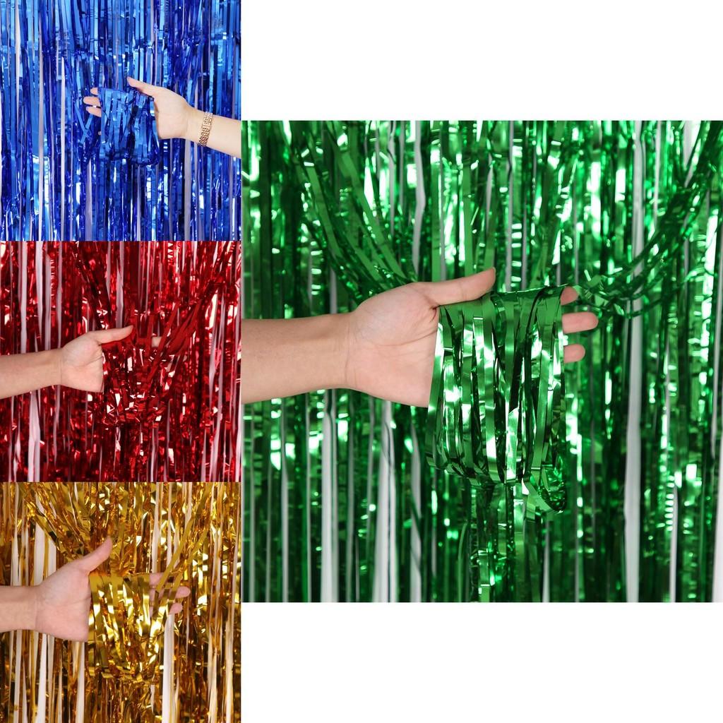 Роскошный металлический дождевой занавес для элегантных фонов для вечеринок в различных цветах