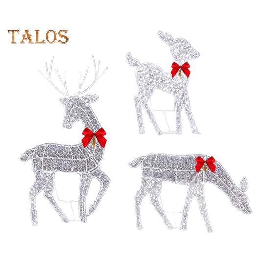 1 шт./3 шт. Металлические украшения в виде оленей, наружные статуи оленей со светодиодной подсветкой, легкая сборка, светящиеся украшения в виде оленей для газона, сада, двора
