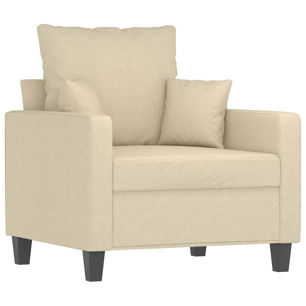 3 piece sofa set with cushions cream fabric