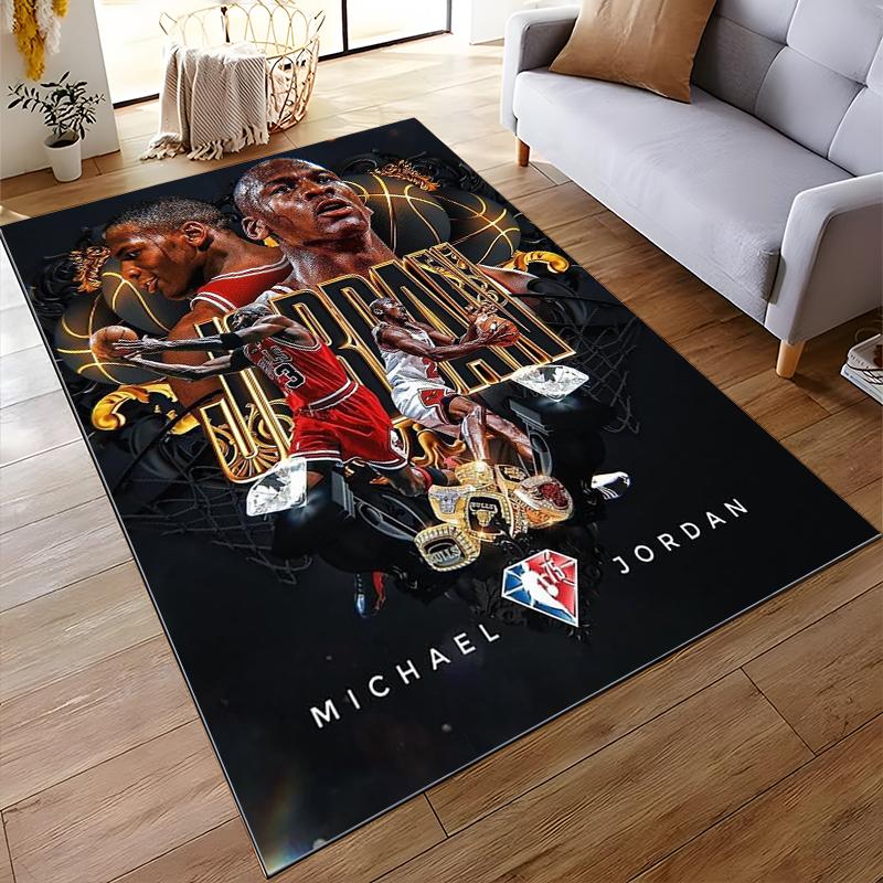 Retro Basketball Icon Design Rug Non-slip rug suitable for living room and bedroom sofas.