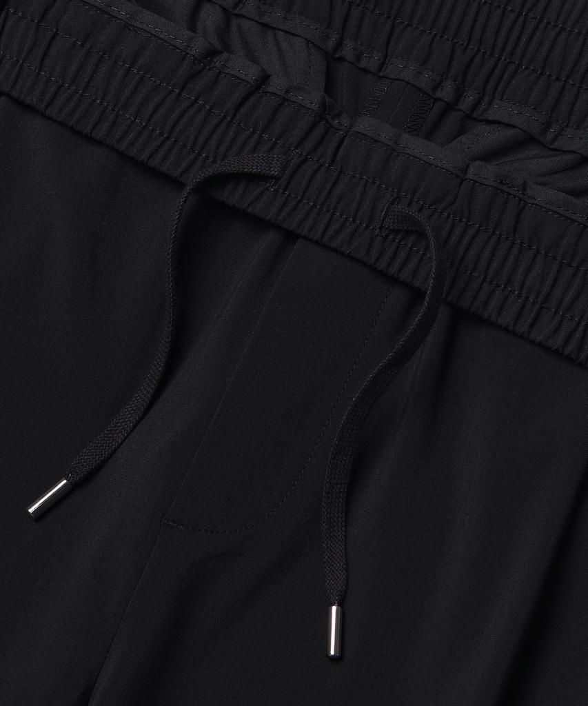 MUSINSA STANDARD [Cooltandard] One-Pleat Wide Elastic Waist Slacks [Black]