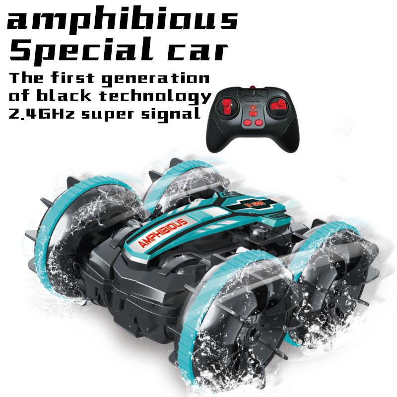 2.4G Amphibious All-Terrain Off-Road Vehicle Double-Sided Stunt Car Four-Wheel Drive Gesture Remote Control Children'S Toy Car