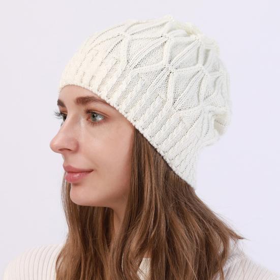 Мужская и женская шапка-бини, однотонная, с текстурой кручения, термошапка, осень