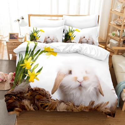 3D The Rabbit Постельное белье Пододеяльник Комплект с наволочкой Твин Полный Queen King Постельное белье Постельное белье
