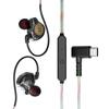 KEYSION Динамические HiFi проводные наушники типа C ЦАП цифровой чип внутриканальные наушники L изгибающийся заушник игровая спортивная гарнитура с микрофоном