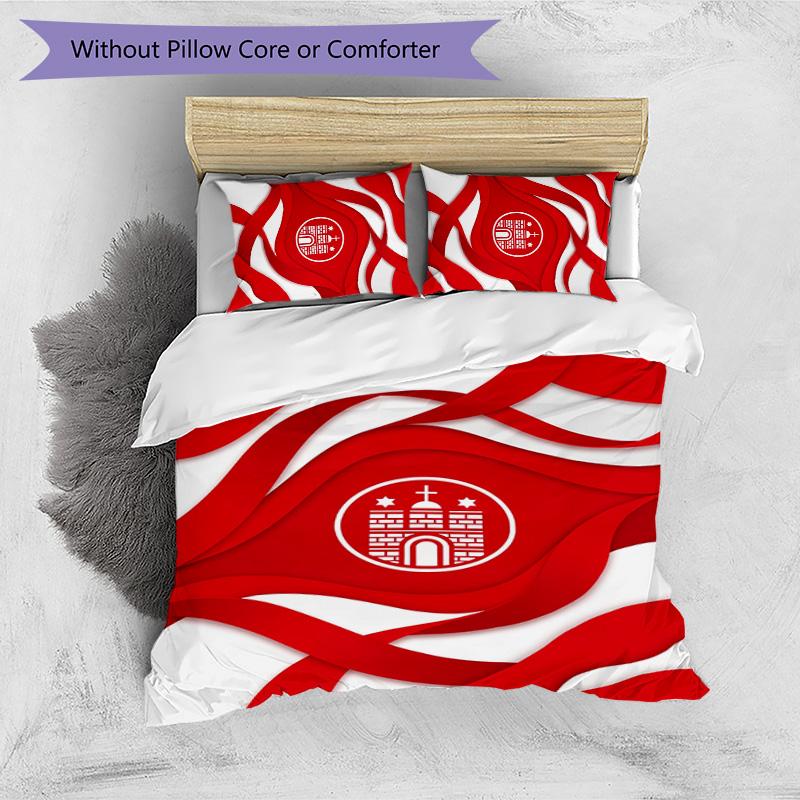 FC St. Pauli Football Printed 3 Pieces Bedding Set, Comfortable Skin Friendly Bedroom Duvet Cover Set