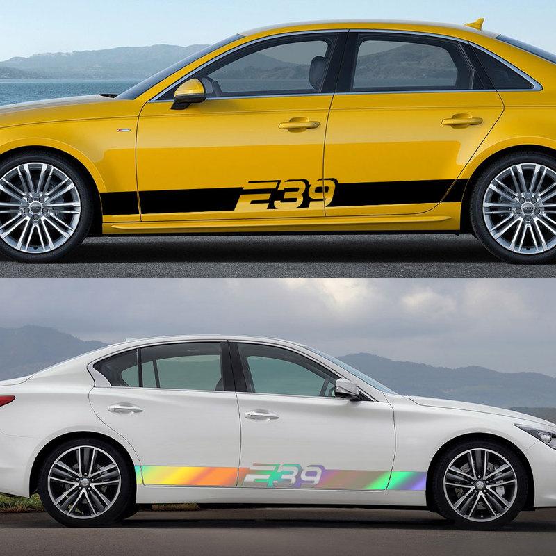 2PCS Car Door Side Sticker Auto Trim Decals Accessories For BMW E46 E60 E90 E39 E87 E28 E30 E34 E36 E53 E61 62 E70 E91 E92 E93
