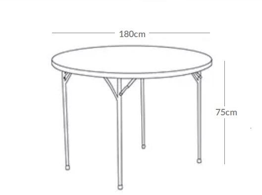 Black Elastic Tablecloth For Round Tables 180Cm Diameter