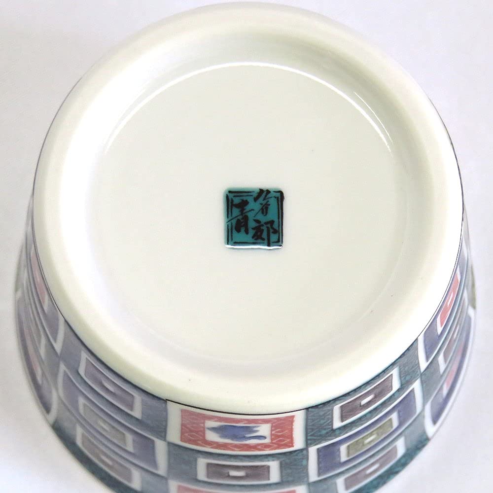 Waza No Kura Stylish Kutani Ware Soba Choko (Soba Cup) with Iroe Stone Pavement Design, Ceramic, High-Quality Brand, Japanese Tableware, Made In Japan