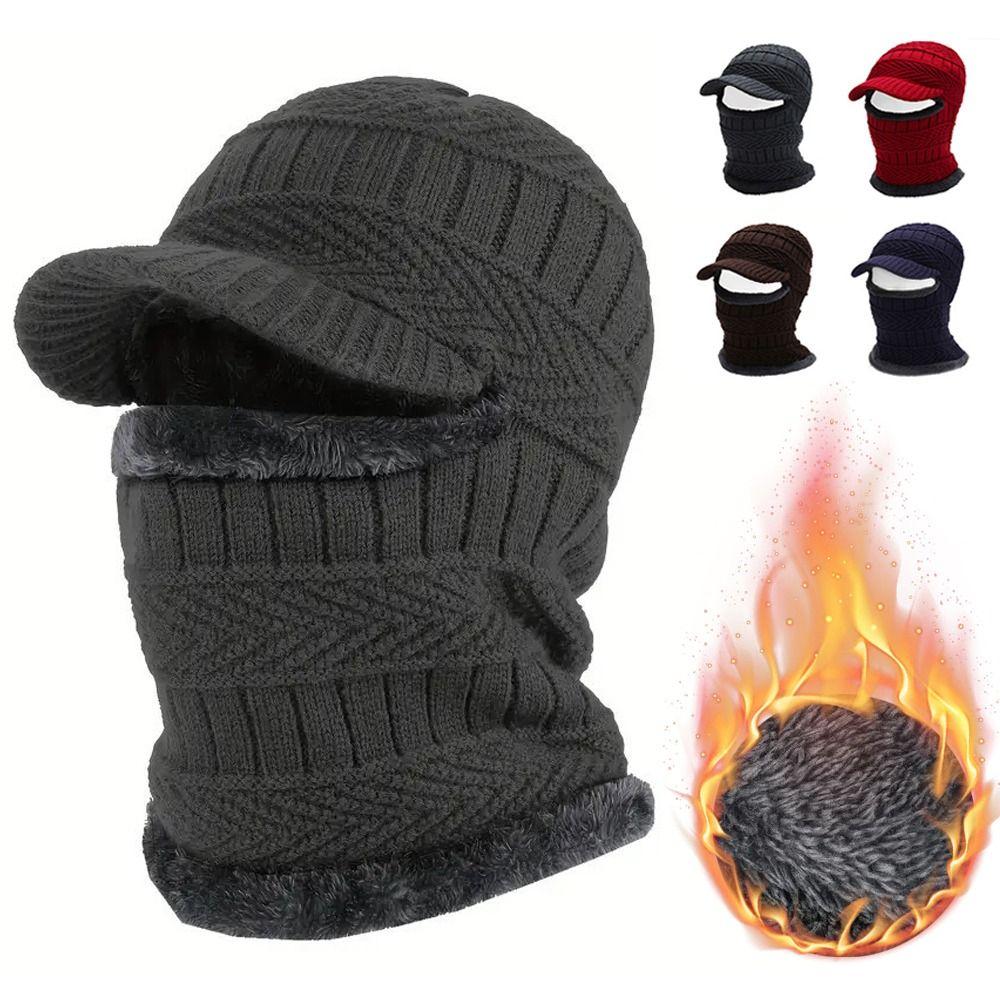 Теплый шарф-кольцо Вязаный шарф Шапка Шерстяная пряжа Зимние шапки Новые шапки-бини Шапки Велоспорт