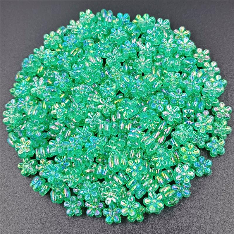 Изысканные свободные 7 мм 80 шт./лот аксессуары ручной работы смешанные бусины с цветком сливы бусины-разделители AB покрытие акриловый браслет ожерелье DIY ручные аксессуары