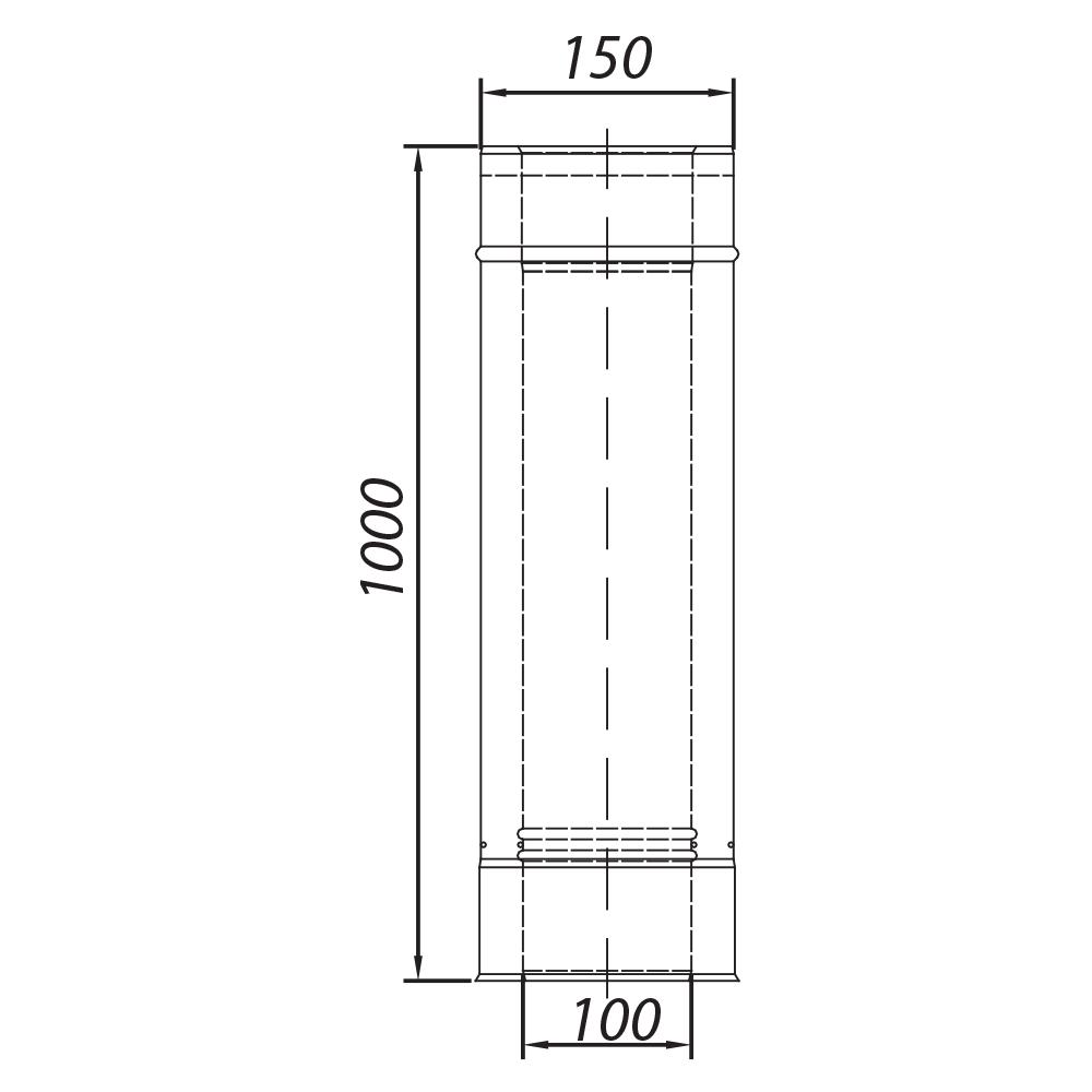 Труба ADAM GAS fi 100/150 1м