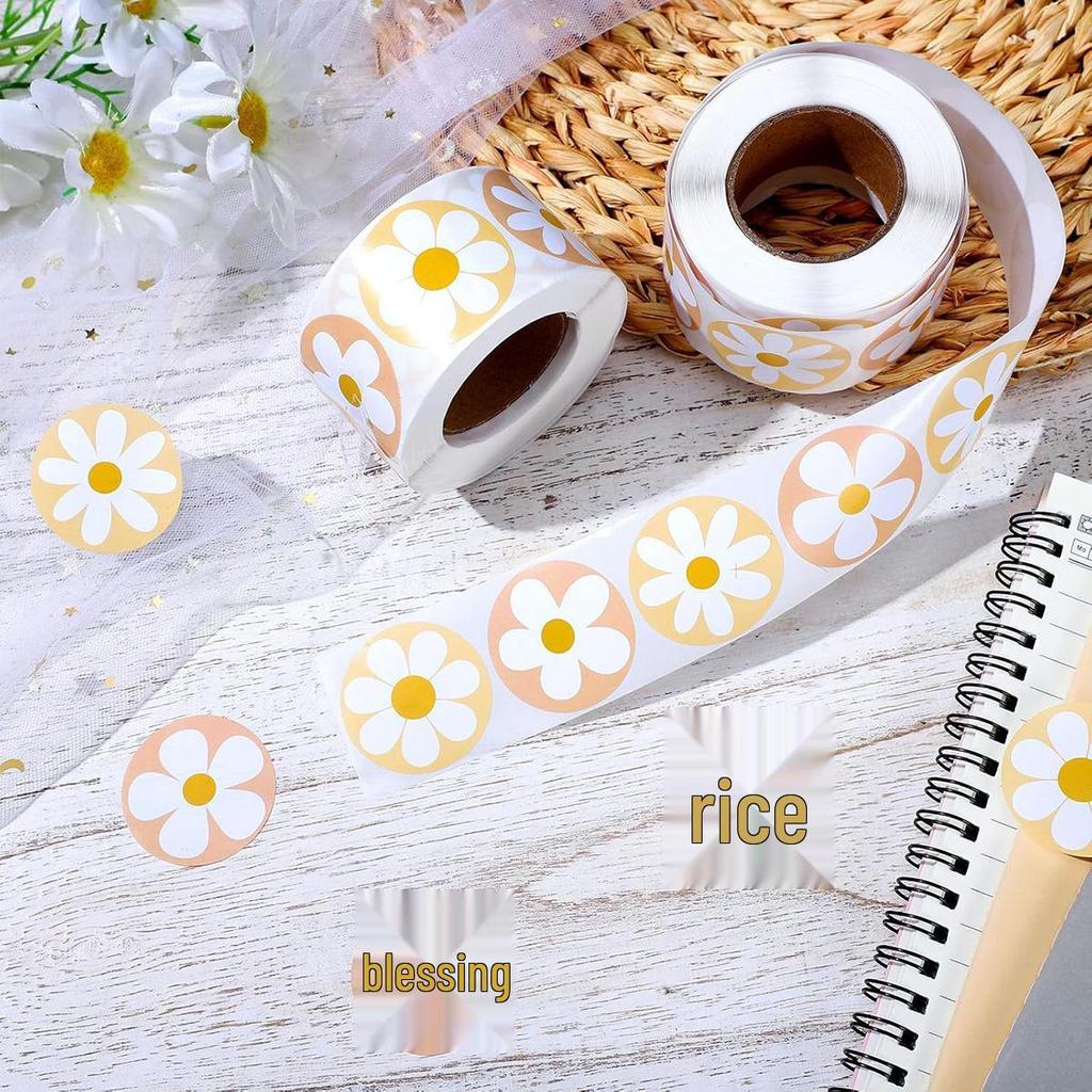 Трансграничные самоклеящиеся наклейки 'Ромашка' из медной фольги для наград, свадеб, опечатывания и DIY декора