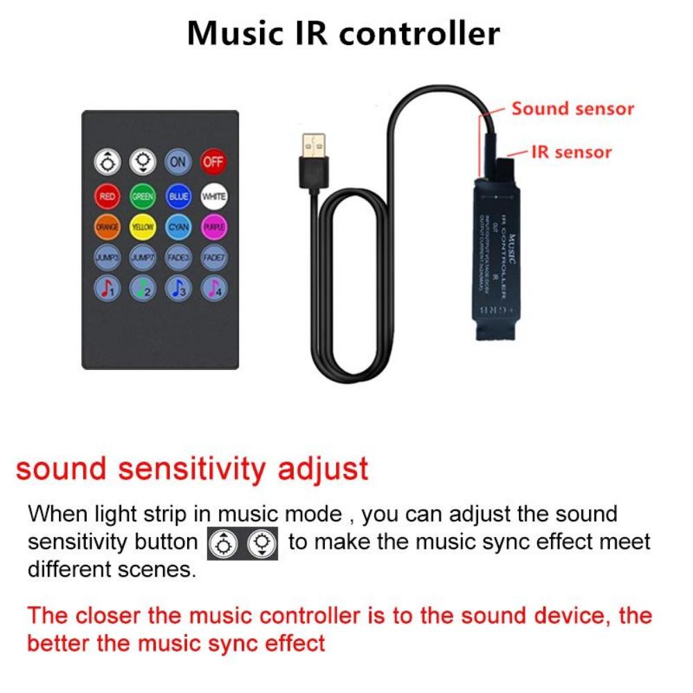 Подсветка телевизора, синхронизация музыки, питание от USB, светодиодная лента RGB 5050 для 15–80-дюймового зеркального телевизора, ПК