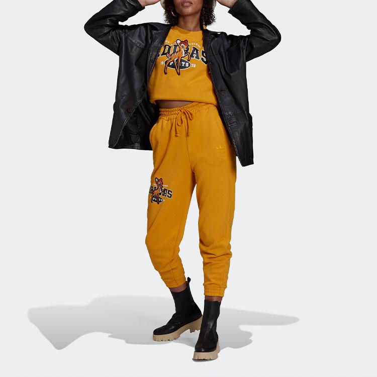 Adidas Originals X Disney Бэмби Пуловер Свитшот в стиле колледжа Женский свитшот Золотой HD2755